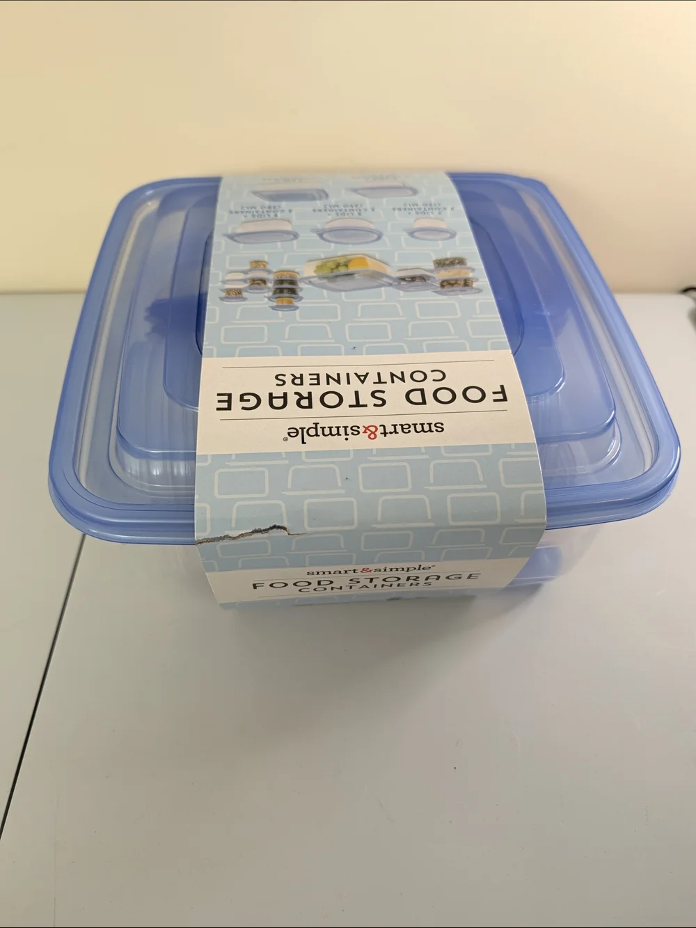 Blue Food Storage Container - Stackable Serving Lid
